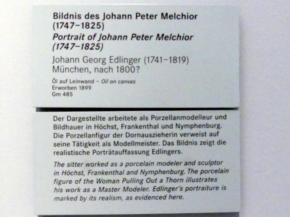 Johann Georg Edlinger (1790–1801), Bildnis des Johann Peter Melchior (1747-1825), Nürnberg, Germanisches Nationalmuseum, Saal 130, nach 1800, Bild 2/2