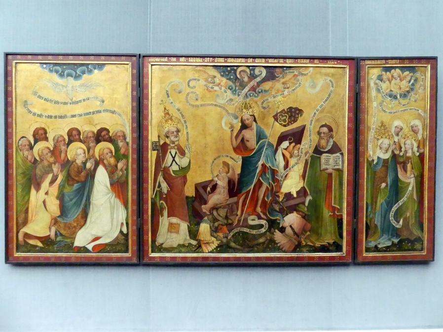 Auferstehungsaltar aus Arnstadt, Arnstadt, Liebfrauenkirche, jetzt Berlin, Gemäldegalerie ("Berliner Wunder"), Saal I, um 1430, Bild 1/2