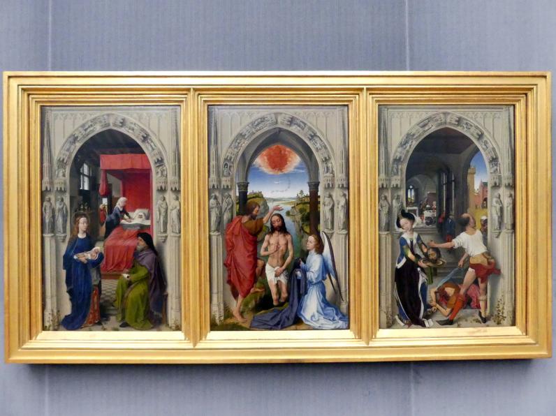 Rogier van der Weyden (1433–1464), Der Johannesaltar, Berlin, Gemäldegalerie ("Berliner Wunder"), Saal IV, um 1455, Bild 1/2