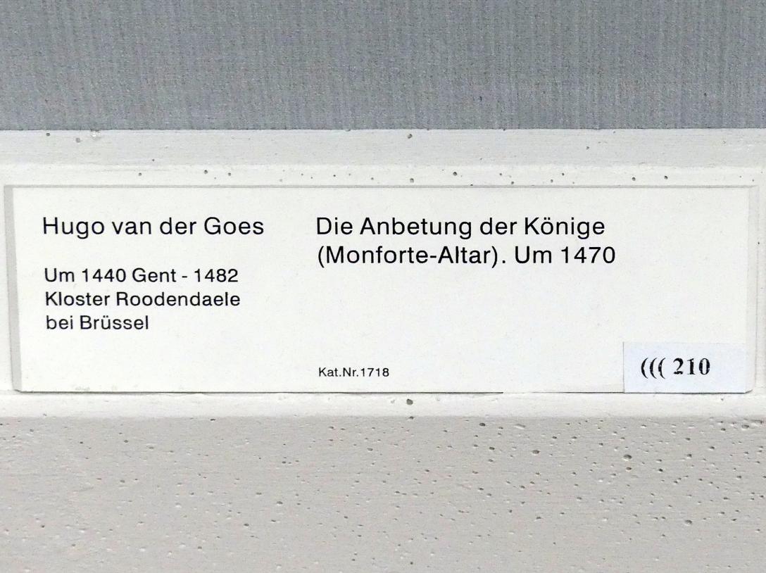Hugo van der Goes (1470–1480), Die Anbetung der Könige (Montforte-Altar), Berlin, Gemäldegalerie ("Berliner Wunder"), Saal V, um 1470, Bild 2/2