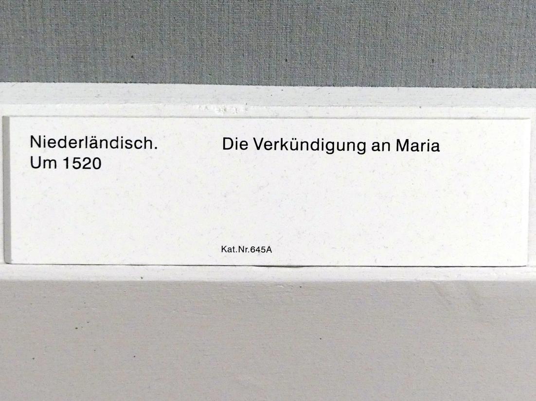 Die Verkündigung an Maria, Berlin, Gemäldegalerie ("Berliner Wunder"), Saal VI, um 1520, Bild 2/2
