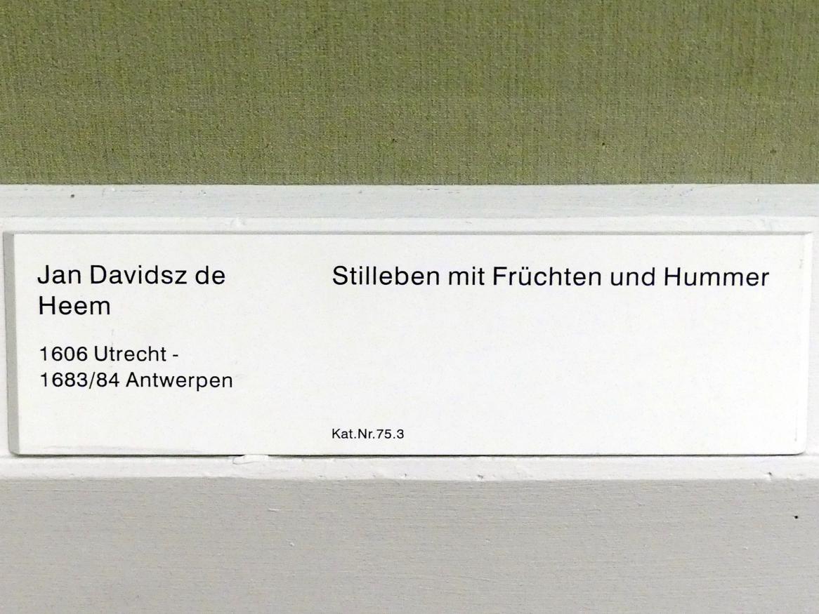 Jan Davidsz. de Heem (1634–1684), Stillleben mit Früchten und Hummer, Berlin, Gemäldegalerie ("Berliner Wunder"), Saal VII, Undatiert, Bild 2/2