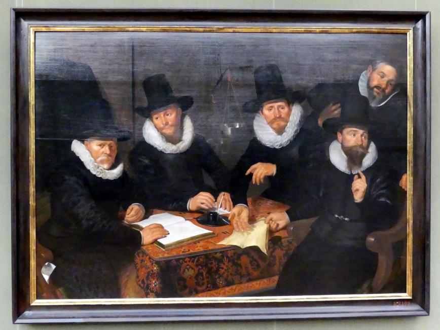 Werner Jacobsz. van den Valckert (1622), Vier Regenten der Groot-Kramergild, Berlin, Gemäldegalerie ("Berliner Wunder"), Saal XI, 1622, Bild 1/2