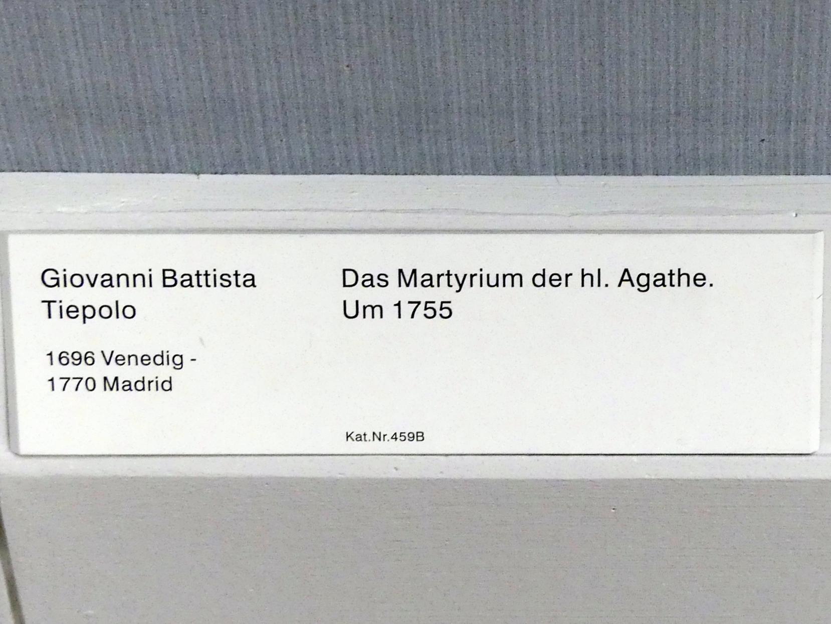 Giovanni Battista Tiepolo (1715–1785), Das Martyrium der hl. Agathe, Berlin, Gemäldegalerie ("Berliner Wunder"), Saal XII, um 1755, Bild 2/2