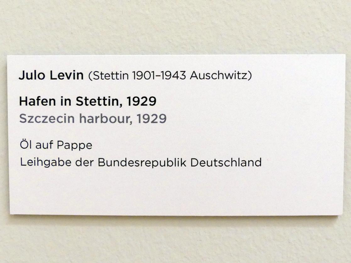Julo Levin (1929), Hafen in Stettin, Regensburg, Ostdeutsche Galerie, Saal 6, 1929, Bild 2/2