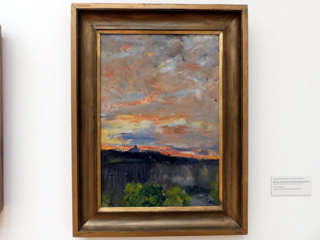 Lesser Ury (1881–1931), Blick aus dem Fenster bei Sonnenuntergang, Regensburg, Ostdeutsche Galerie, Saal 7, 1931