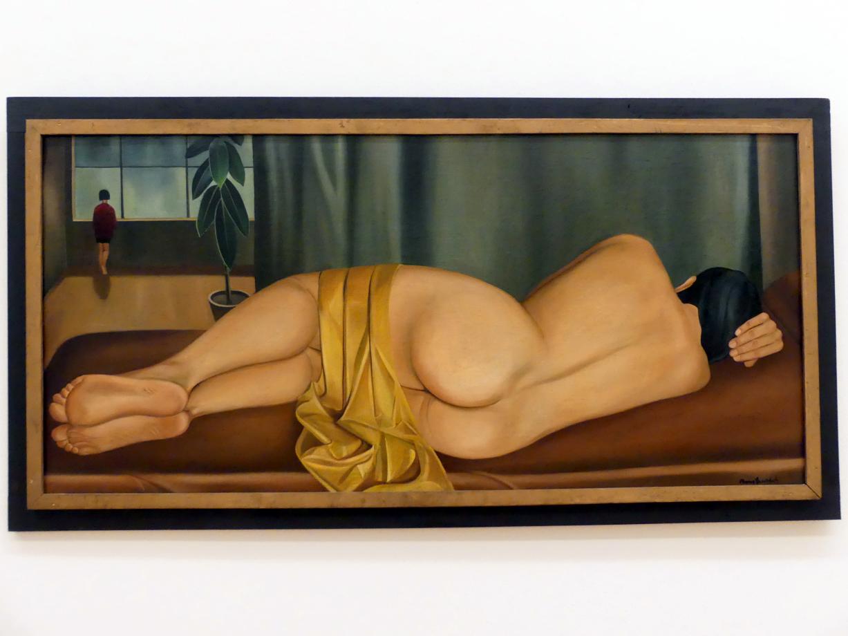 Arno Henschel (1925–1929), Weiblicher Rückenakt liegend mit Interieur, Regensburg, Ostdeutsche Galerie, Saal 8, 1929–1930