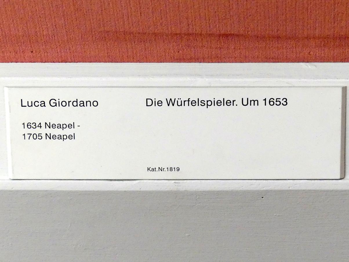 Luca Giordano (1651–1696), Die Würfelspieler, Berlin, Gemäldegalerie ("Berliner Wunder"), Saal XIII, um 1653, Bild 2/2