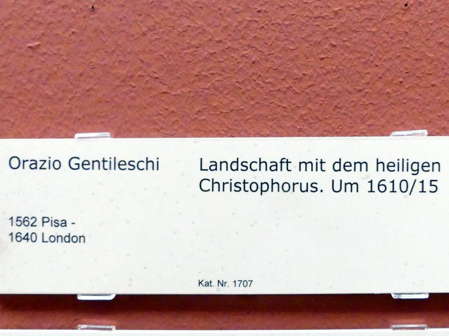Orazio Gentileschi (1606–1632), Landschaft mit dem heiligen Christophorus, Berlin, Gemäldegalerie ("Berliner Wunder"), Saal XIV, um 1610–1615, Bild 2/2