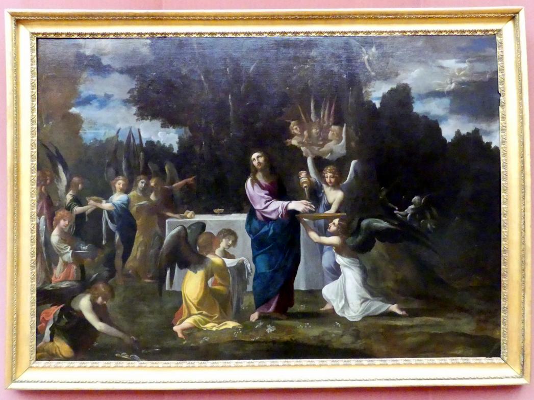Ludovico Carracci (1582–1617), Christus in der Wüste, von Engeln bedient, Berlin, Gemäldegalerie ("Berliner Wunder"), Saal XV, um 1608–1610, Bild 1/2