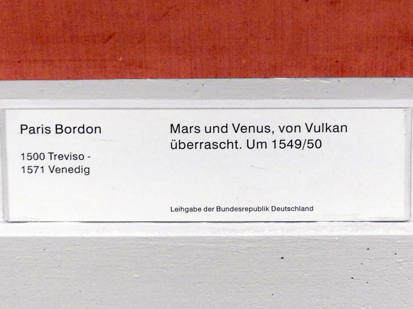 Paris Bordone (1523–1560), Mars und Venus, von Vulkan überrascht, Berlin, Gemäldegalerie ("Berliner Wunder"), Saal XVI, um 1549–1550, Bild 2/2