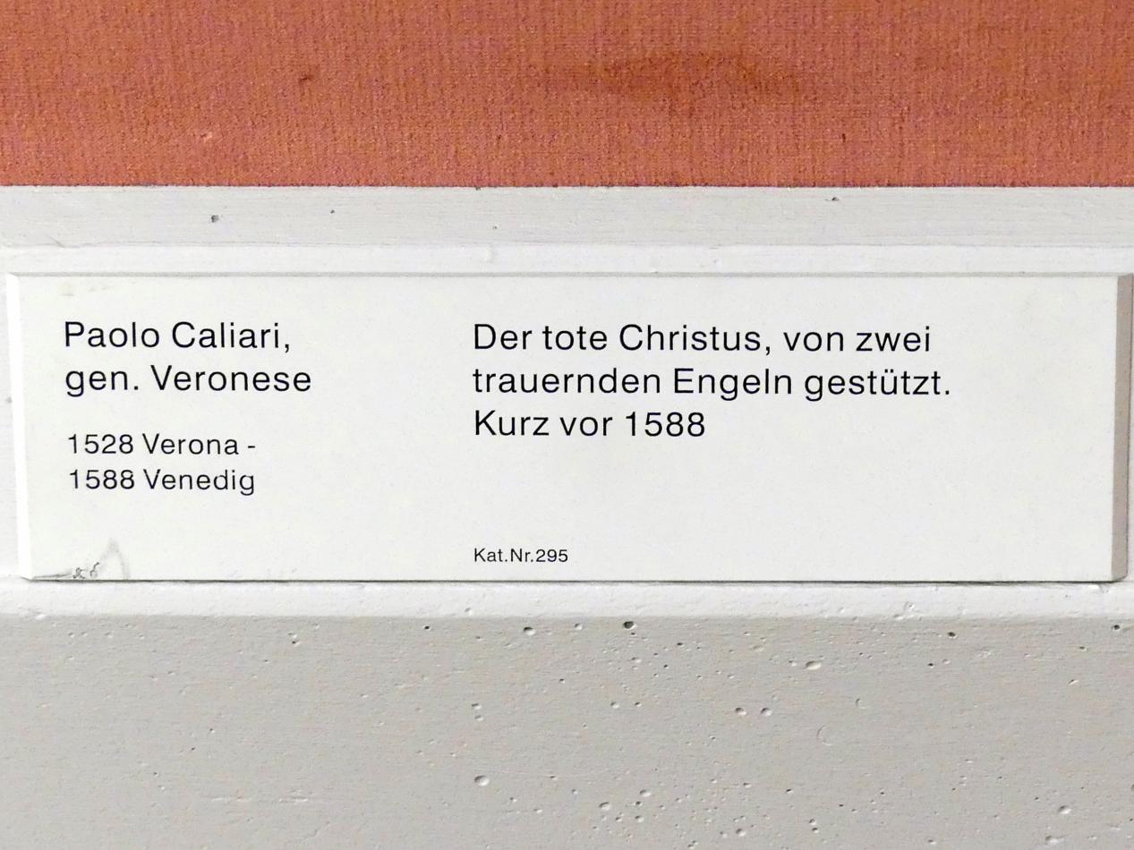 Paolo Caliari (Veronese) (1547–1587), Der tote Christus, von zwei trauernden Engeln gestützt, Berlin, Gemäldegalerie ("Berliner Wunder"), Saal XVI, vor 1588, Bild 2/2