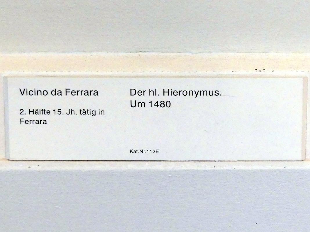 Vicino da Ferrara (1480), Der hl. Hieronymus, Berlin, Gemäldegalerie ("Berliner Wunder"), Kabinett 36, um 1480, Bild 2/2