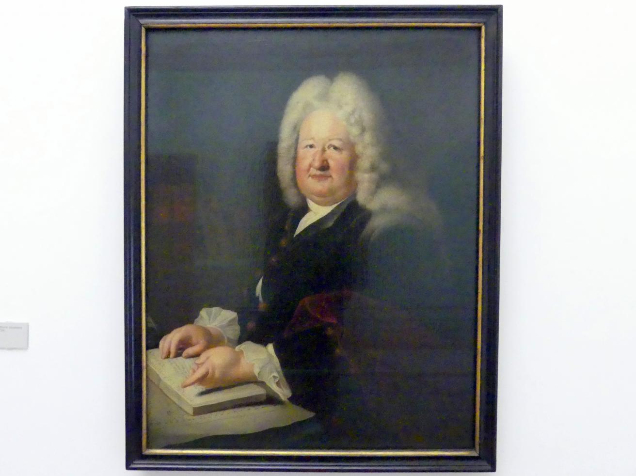 Antoine Pesne (1710–1755), Der Orientalist Mathurin Veyssière La Croze (1661-1739), Berlin, Gemäldegalerie ("Berliner Wunder"), Kabinett 34, um 1738, Bild 1/2