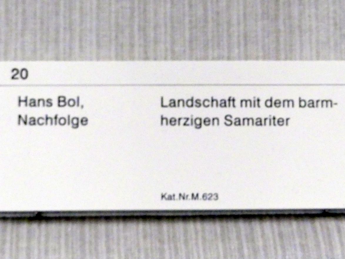 Hans Bol (Nachfolger) (Undatiert), Landschaft mit dem barmherzigen Samariter, Berlin, Gemäldegalerie ("Berliner Wunder"), Kabinett 34, Undatiert, Bild 2/2