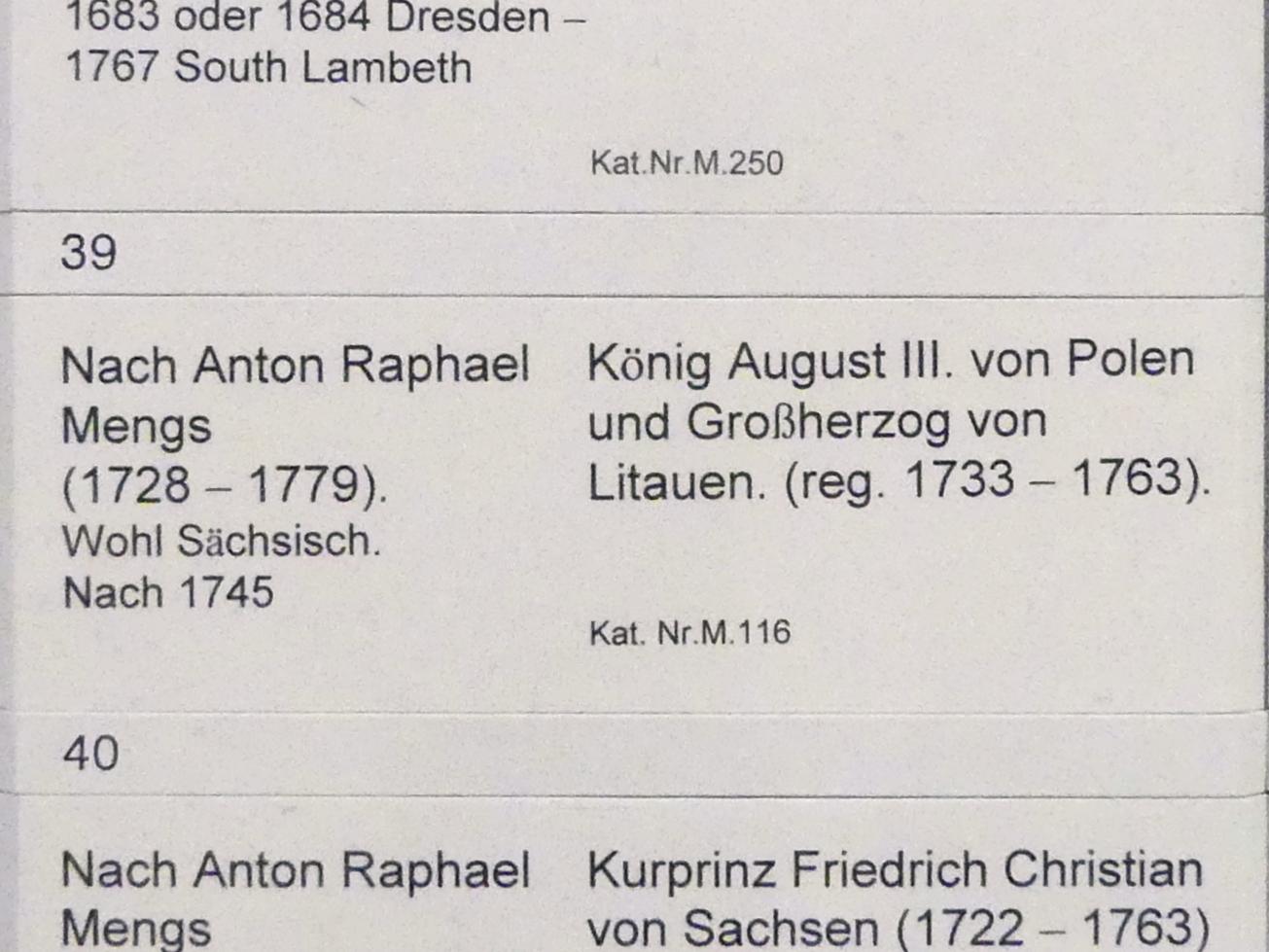 Anton Raphael Mengs (Nachfolger) (1746–1752), König August III. Polen und Großherzog von Litauen (reg. 1733-1763), Berlin, Gemäldegalerie ("Berliner Wunder"), Kabinett 34, nach 1745, Bild 2/2