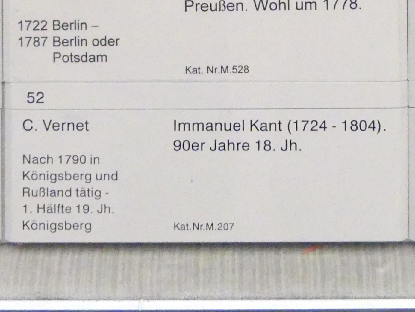 Antoine Charles Horace Vernet (Carle Vernet) (1795), Immanuel Kant (1724-1804), Berlin, Gemäldegalerie ("Berliner Wunder"), Kabinett 34, um 1790–1800, Bild 2/2