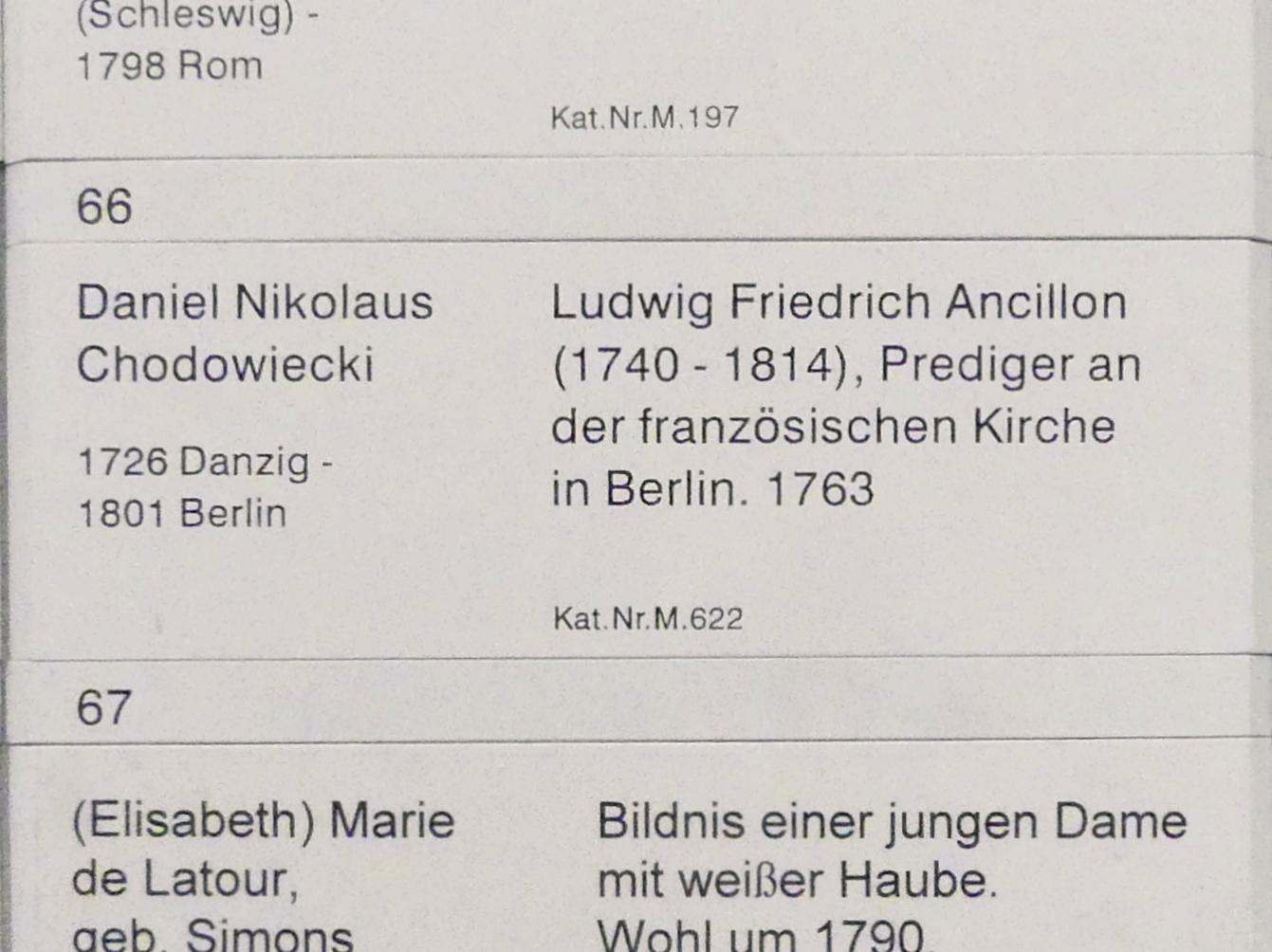 Daniel Nikolaus Chodowiecki (1758–1787), Ludwig Friedrich Ancillon (1740-1814), Prediger an der französischen Kirche in Berlin, Berlin, Gemäldegalerie ("Berliner Wunder"), Kabinett 34, 1763, Bild 2/2