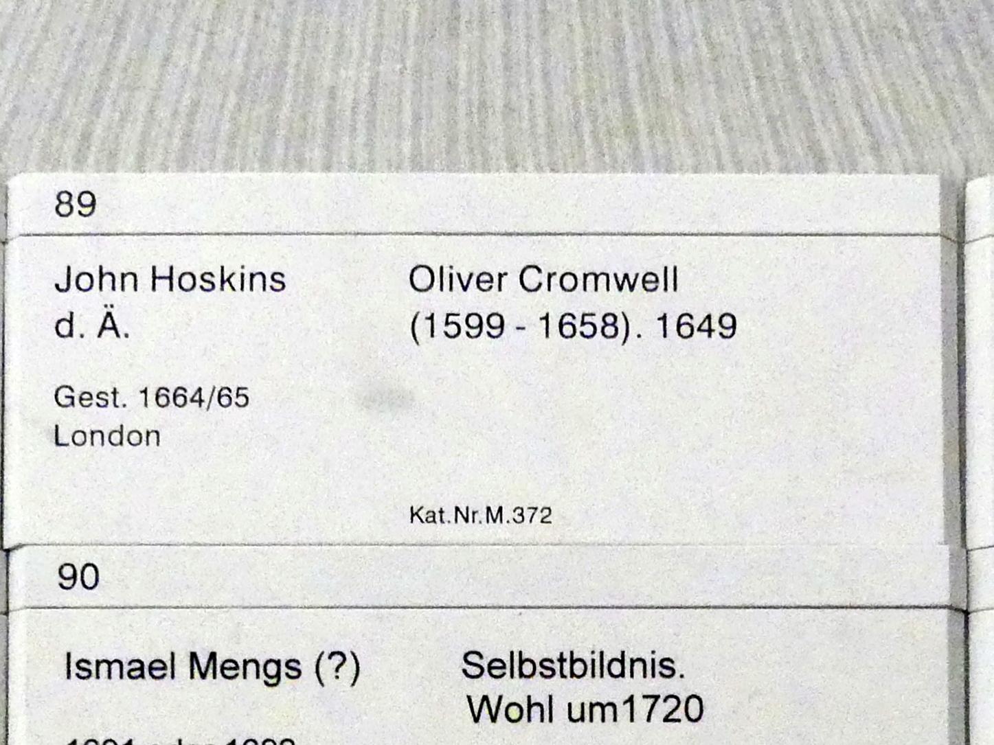 John Hoskins der Ältere (1649), Oliver Cromwell (1599-1658), Berlin, Gemäldegalerie ("Berliner Wunder"), Kabinett 34, 1649, Bild 2/2