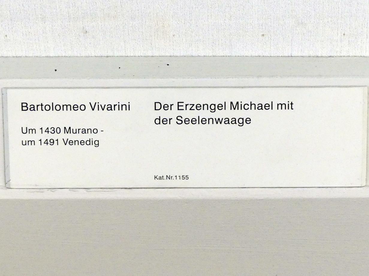 Bartolomeo Vivarini (1452–1465), Der Erzengel Michael mit der Seelenwaage, Berlin, Gemäldegalerie ("Berliner Wunder"), Kabinett 37, Undatiert, Bild 2/2