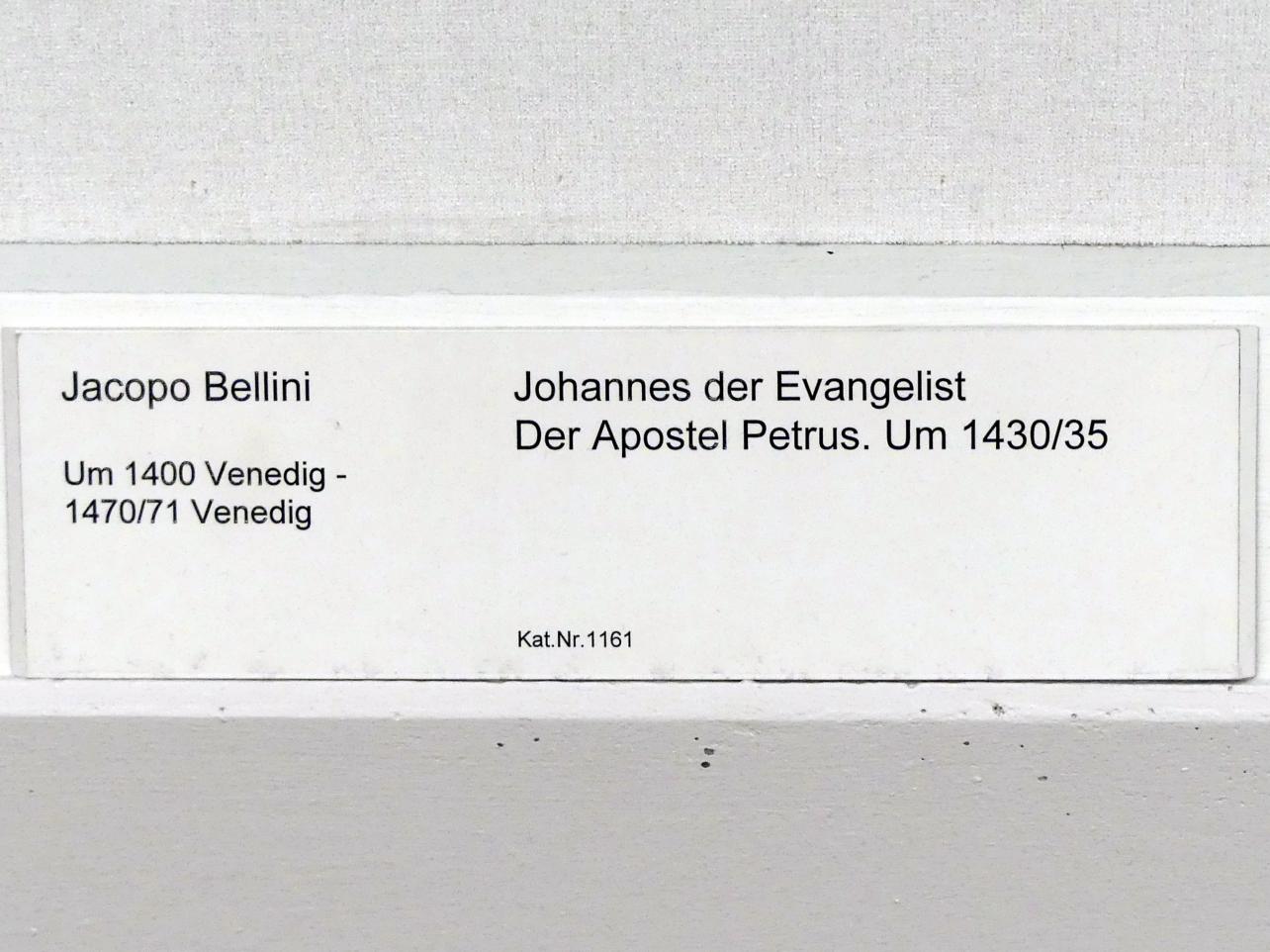 Jacopo Bellini (1432–1436), Johannes der Evangelist und der Apostel Paulus, Berlin, Gemäldegalerie ("Berliner Wunder"), Kabinett 38, um 1430–1435, Bild 2/3