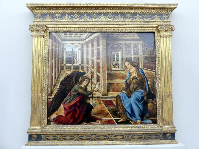 Piero del Pollaiuolo (1465–1475), Die Verkündigung an Maria, Berlin, Gemäldegalerie ("Berliner Wunder"), Kabinett 39, Undatiert