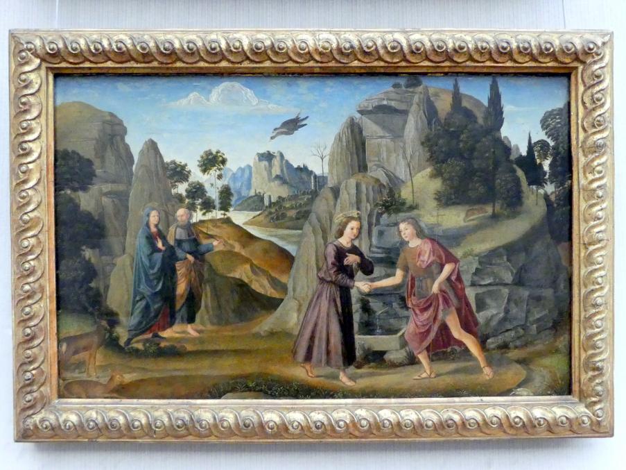 Jacopo del Sellaio (1469–1480), Die Begegnung des Christusknaben mit dem Johannesknaben, Berlin, Gemäldegalerie ("Berliner Wunder"), Kabinett 39, Undatiert