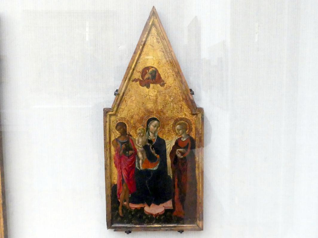 Pietro di Giovanni d'Ambrosio (1435), Maria mit dem Kind, Johannes d.T. und einer Heiligen, Berlin, Gemäldegalerie ("Berliner Wunder"), Kabinett 39, um 1435