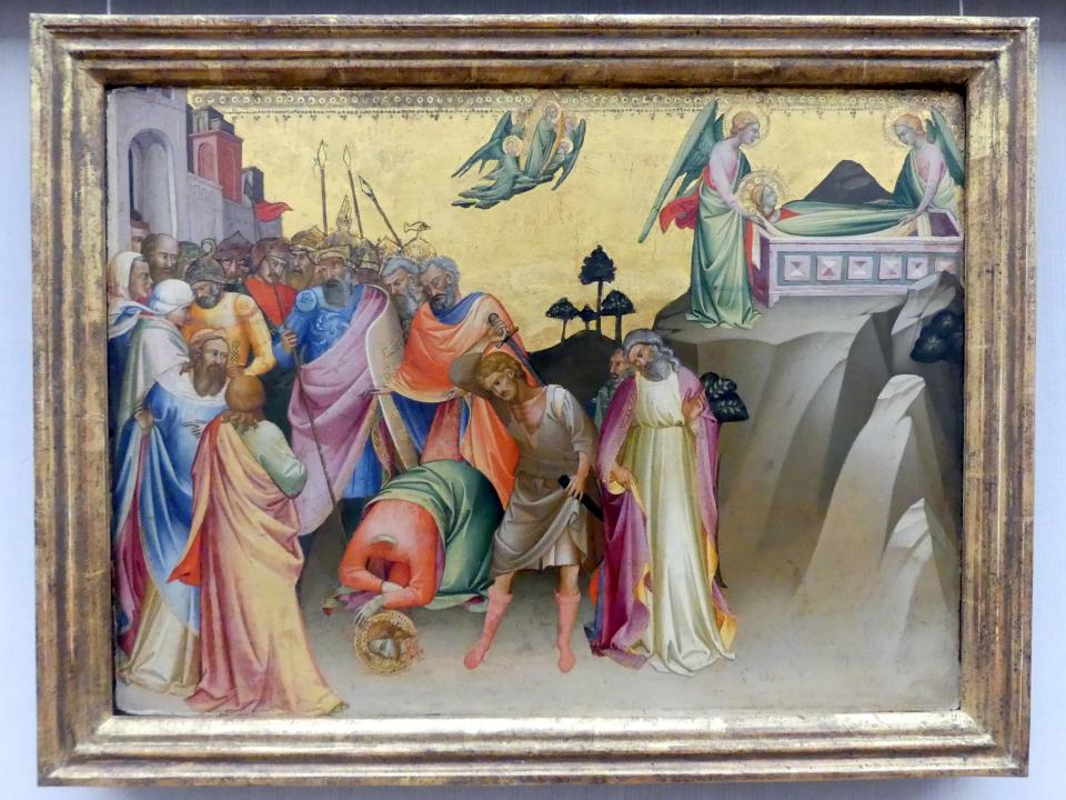 Lorenzo Monaco (Piero di Giovanni) (1387–1415), Die Enthauptung der hl. Katharina von Alexandrien, Berlin, Gemäldegalerie ("Berliner Wunder"), Kabinett 40, um 1390