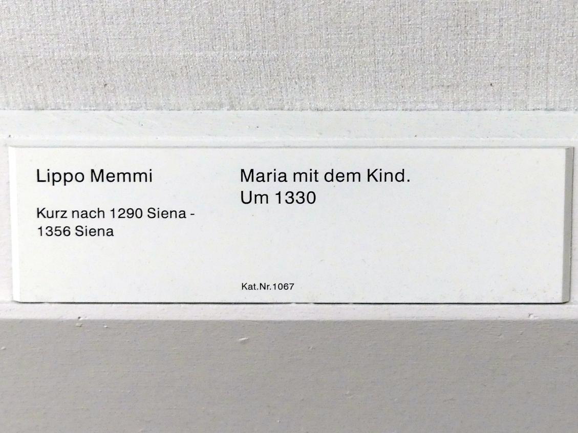 Lippo Memmi (1330–1350), Maria mit dem Kind, Berlin, Gemäldegalerie ("Berliner Wunder"), Kabinett 40, um 1330, Bild 2/2
