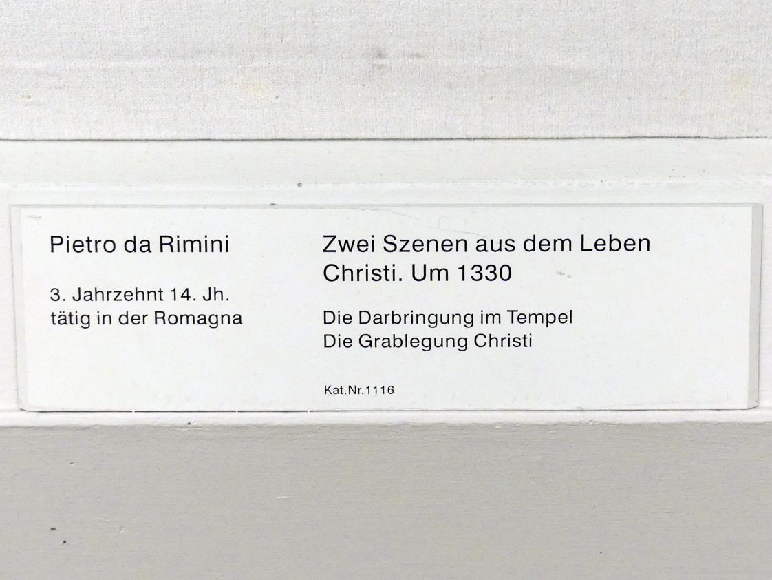 Pietro da Rimini (1325–1330), Zwei Szenen aus dem Leben Christi, Berlin, Gemäldegalerie ("Berliner Wunder"), Kabinett 40, um 1330, Bild 2/2