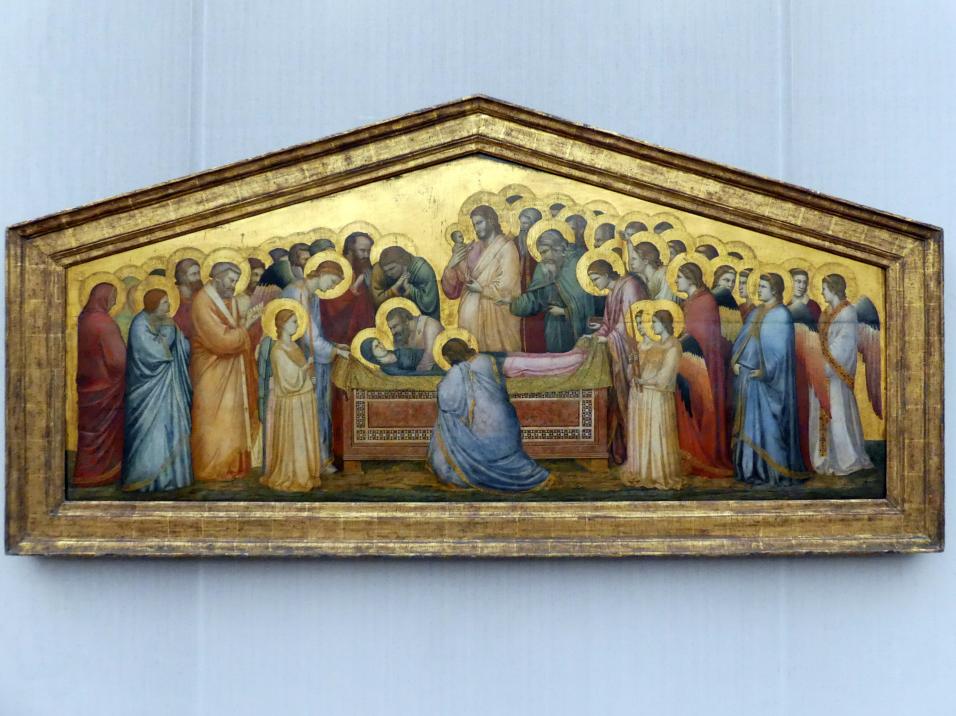 Giotto di Bondone (Giotto) (1298–1330), Die Grablegung Mariae, Berlin, Gemäldegalerie ("Berliner Wunder"), Kabinett 41, um 1310, Bild 1/2