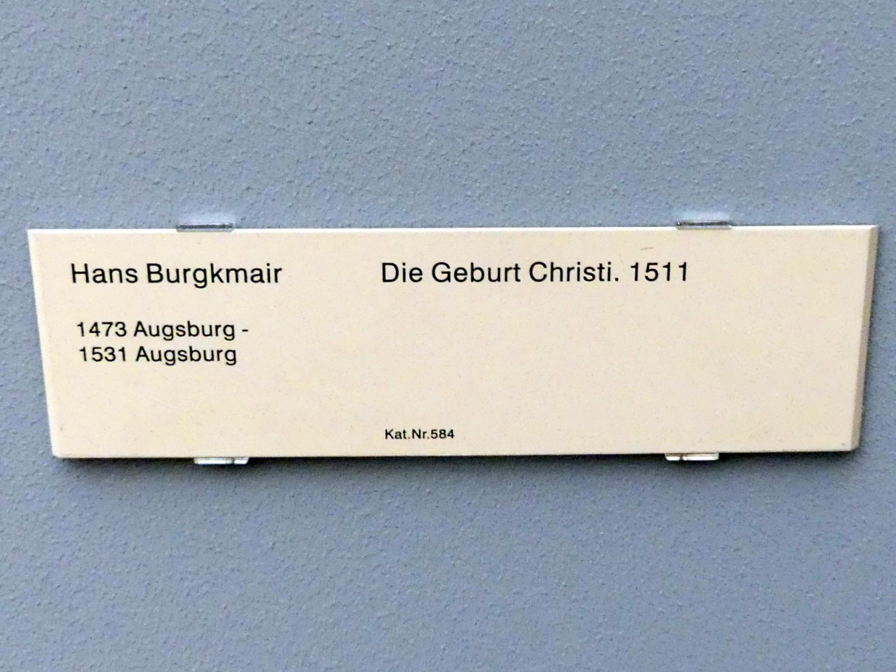 Hans Burgkmair der Ältere (1490–1529), Die Geburt Christi, Berlin, Gemäldegalerie ("Berliner Wunder"), Kabinett 1, 1511, Bild 2/2