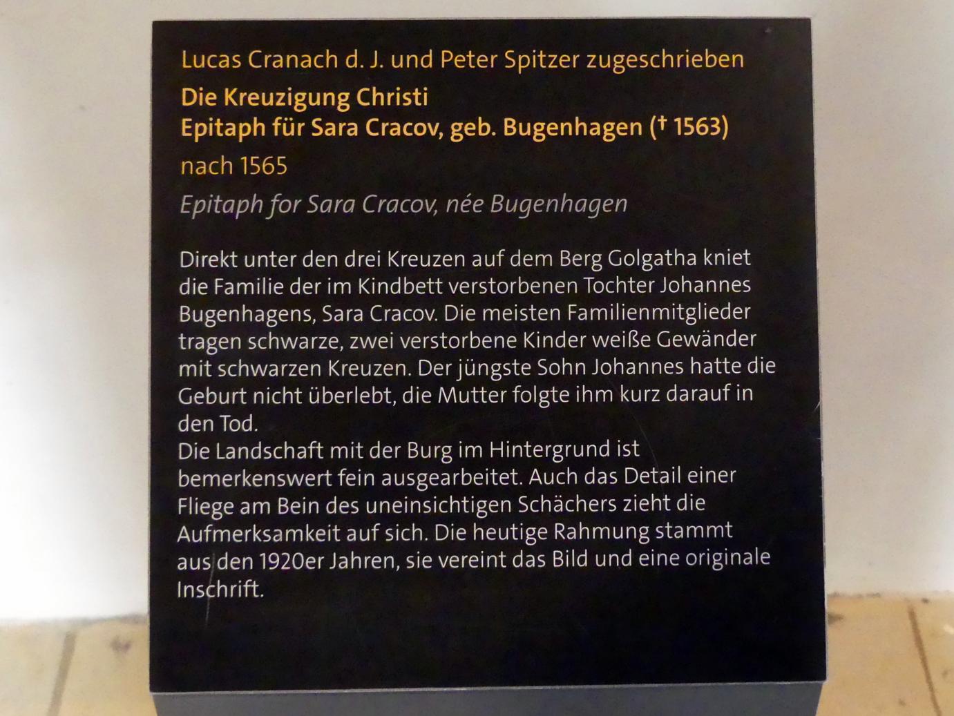 Lucas Cranach der Jüngere (1537–1586), Die Kreuzigung Christi, Lutherstadt Wittenberg, Stadt- und Pfarrkirche St. Marien, nach 1565, Bild 2/2