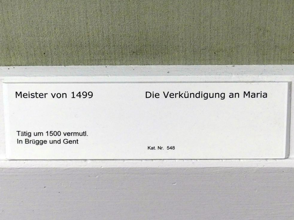 Meister von 1499 (Undatiert), Die Verkündigung an Maria, Berlin, Gemäldegalerie ("Berliner Wunder"), Kabinett 4, Undatiert, Bild 2/2