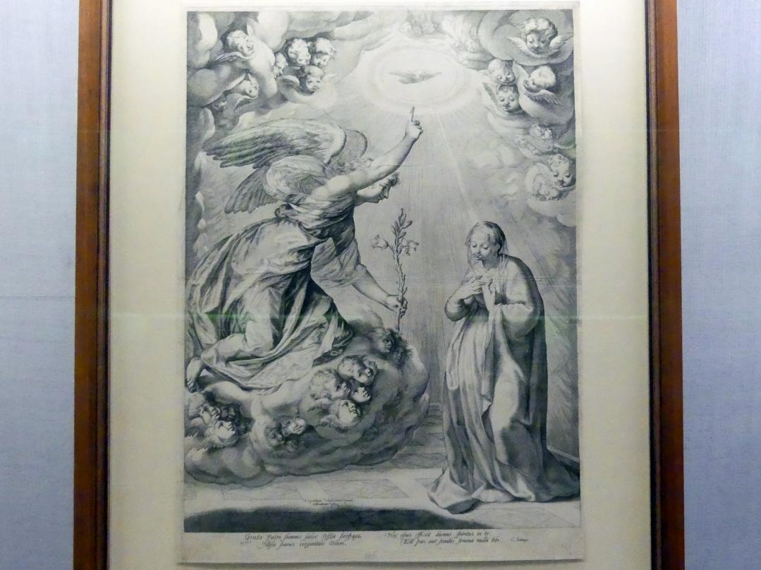 Hendrick Goltzius (1578–1616), Verkündigung an Maria, Berlin, Gemäldegalerie ("Berliner Wunder"), Kabinett 5, um 1596, Bild 1/3