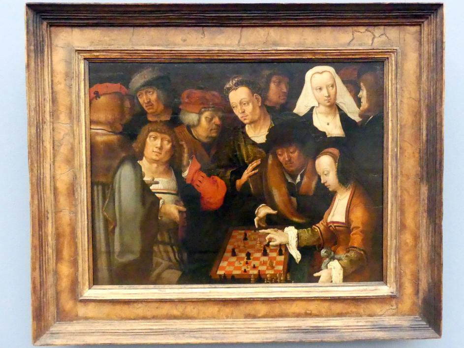 Lucas van Leyden (1509–1522), Die Schachpartie, Berlin, Gemäldegalerie ("Berliner Wunder"), Kabinett 6, um 1518, Bild 1/2