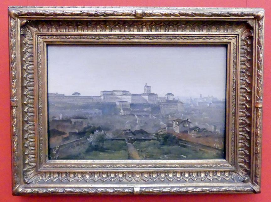 Johann Georg von Dillis (1796–1831), Ansichten von Rom, von der Villa Malta aus gesehen, München, Sammlung Schack, Erdgeschoss Saal 2, 1818, Bild 2/5
