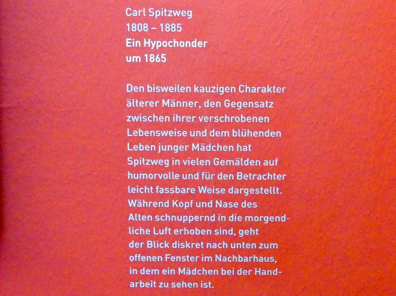 Carl Spitzweg (1835–1880), Ein Hypochonder, München, Sammlung Schack, Erdgeschoss Saal 10, um 1865, Bild 2/2