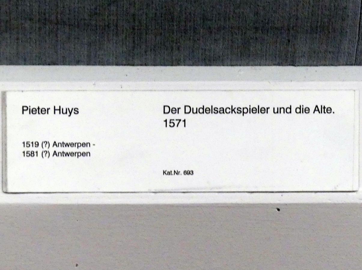 Pieter Huys (1571), Der Dudelsackspieler und die Alte, Berlin, Gemäldegalerie ("Berliner Wunder"), Kabinett 7, 1571, Bild 2/2