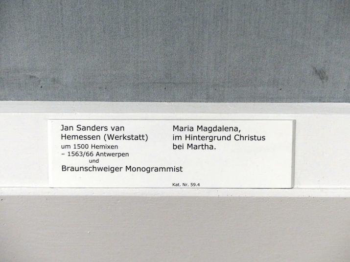 Jan Sanders van Hemessen (Werkstatt) (Undatiert), Maria Magdalena, im Hintergrund Christus bei Martha, Berlin, Gemäldegalerie ("Berliner Wunder"), Kabinett 7, Undatiert, Bild 2/2