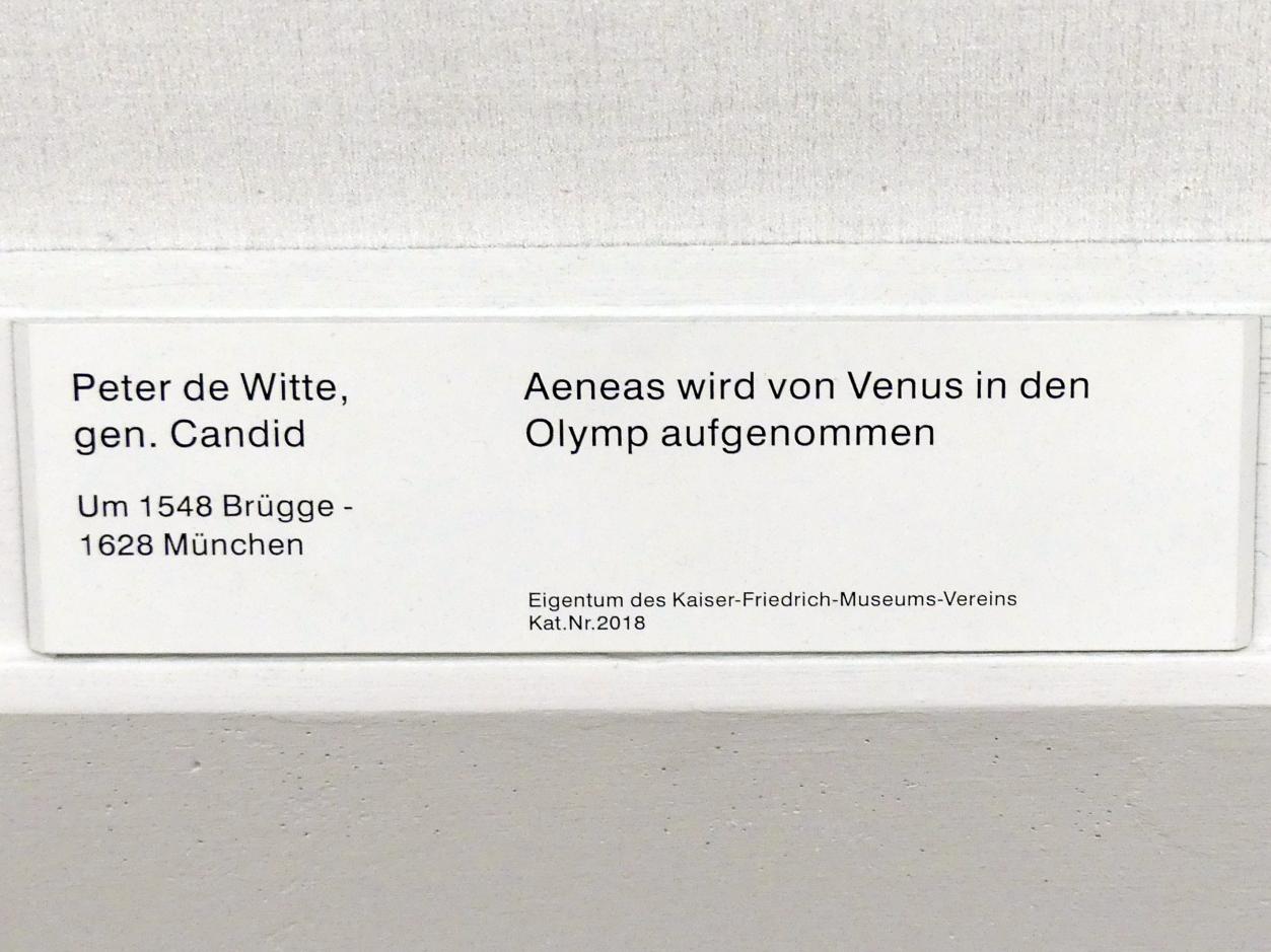 Peter Candid (Pieter de Witte) (1574–1588), Aeneas wird von Venus in den Olymp aufgenommen, Berlin, Gemäldegalerie ("Berliner Wunder"), Kabinett 11, Undatiert, Bild 2/2