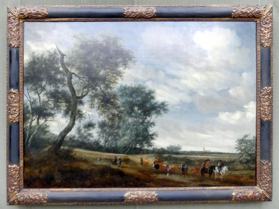 Salomon van Ruysdael (1631–1665), Holländische Landschaft mit Raubzug, Berlin, Gemäldegalerie ("Berliner Wunder"), Kabinett 14, 1656, Bild 1/2