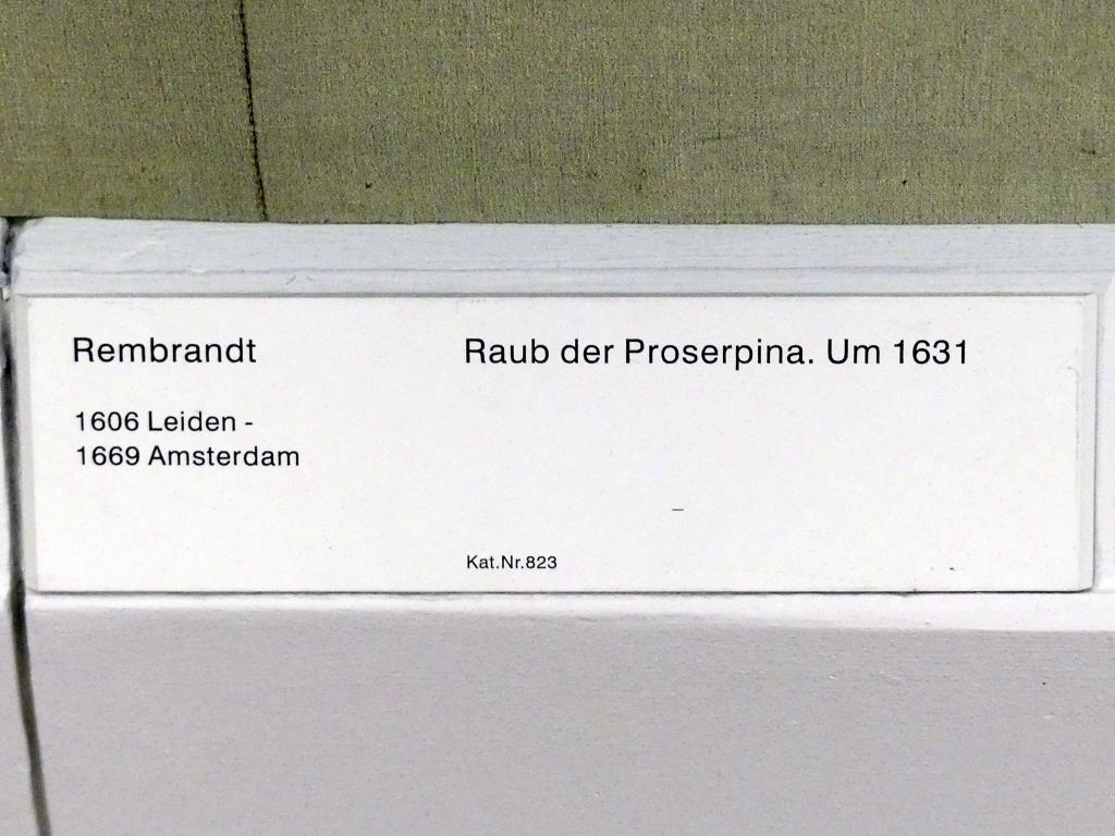 Rembrandt (Rembrandt Harmenszoon van Rijn) (1627–1669), Raub der Proserpina, Berlin, Gemäldegalerie ("Berliner Wunder"), Kabinett 16, um 1631, Bild 2/2