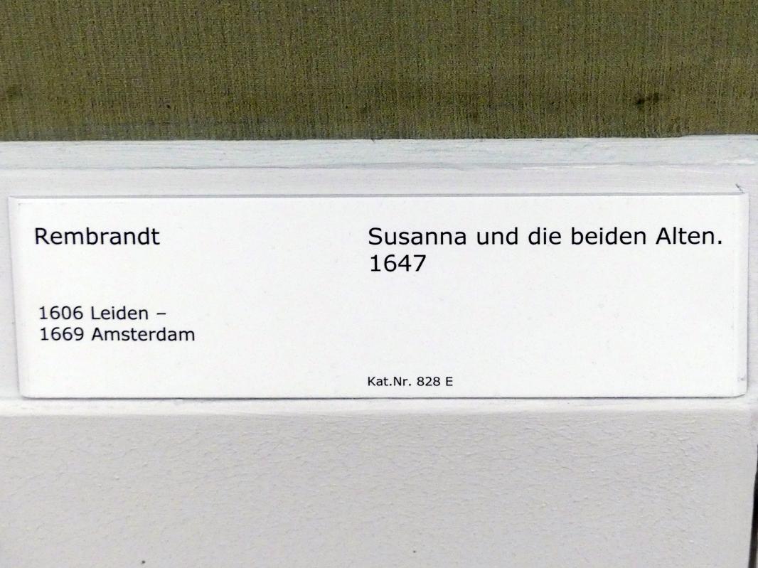 Rembrandt (Rembrandt Harmenszoon van Rijn) (1627–1669), Susanna und die beiden Alten, Berlin, Gemäldegalerie ("Berliner Wunder"), Kabinett 16, 1647, Bild 2/4