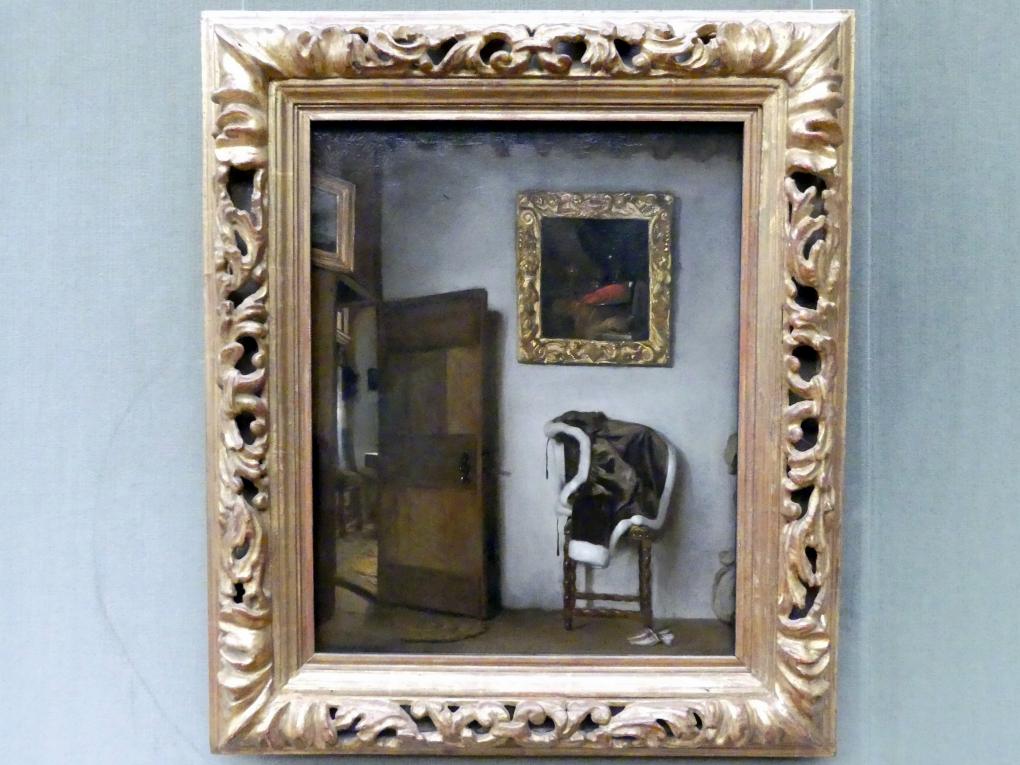 Cornelis Bisschop (Undatiert), Interieur mit Jacke auf einem Stuhl, Berlin, Gemäldegalerie ("Berliner Wunder"), Kabinett 18, Undatiert