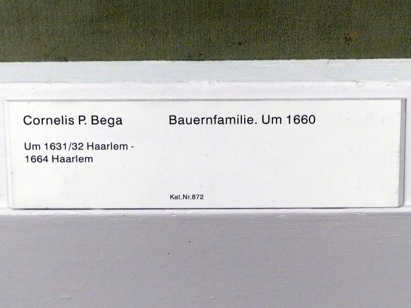 Cornelis Pietersz. Bega (1657–1663), Bauernfamilie, Berlin, Gemäldegalerie ("Berliner Wunder"), Kabinett 18, um 1660, Bild 2/2