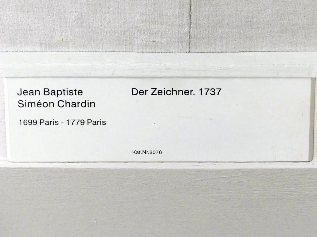 Jean Siméon Chardin (1725–1768), Der Zeichner, Berlin, Gemäldegalerie ("Berliner Wunder"), Kabinett 21, 1737, Bild 2/2