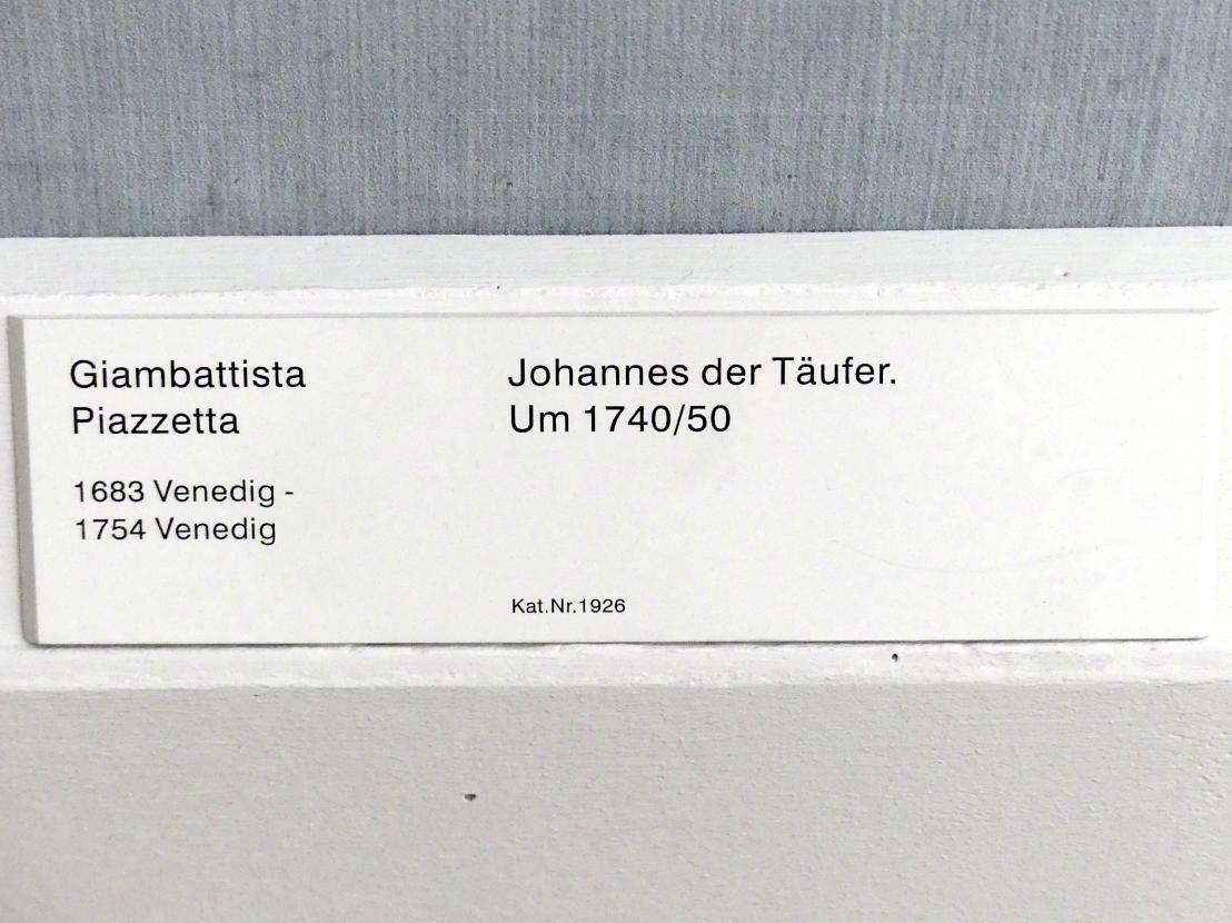 Giovanni Battista (Giambattista) Piazzetta (1717–1745), Johannes der Täufer, Berlin, Gemäldegalerie ("Berliner Wunder"), Kabinett 24, um 1740–1750, Bild 2/2