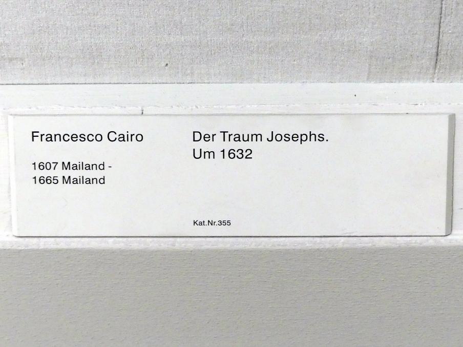 Francesco Cairo (1632–1634), Der Traum Josephs, Berlin, Gemäldegalerie ("Berliner Wunder"), Kabinett 26, um 1632, Bild 2/2